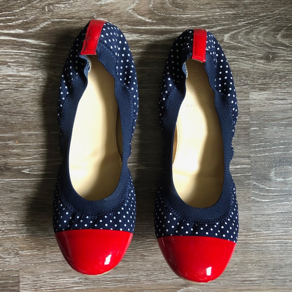Mila Dot Print Ballet Flats Deep Navy Size 7.5